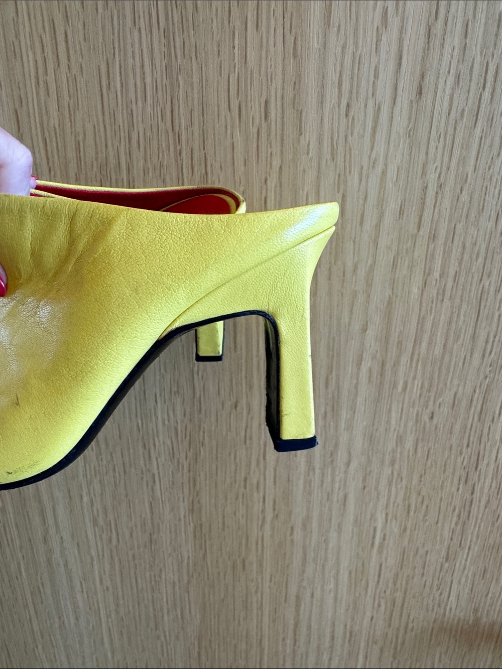 Simon Miller Yellow Leather Square-Toe Mule Heels - Picture 7 of 7